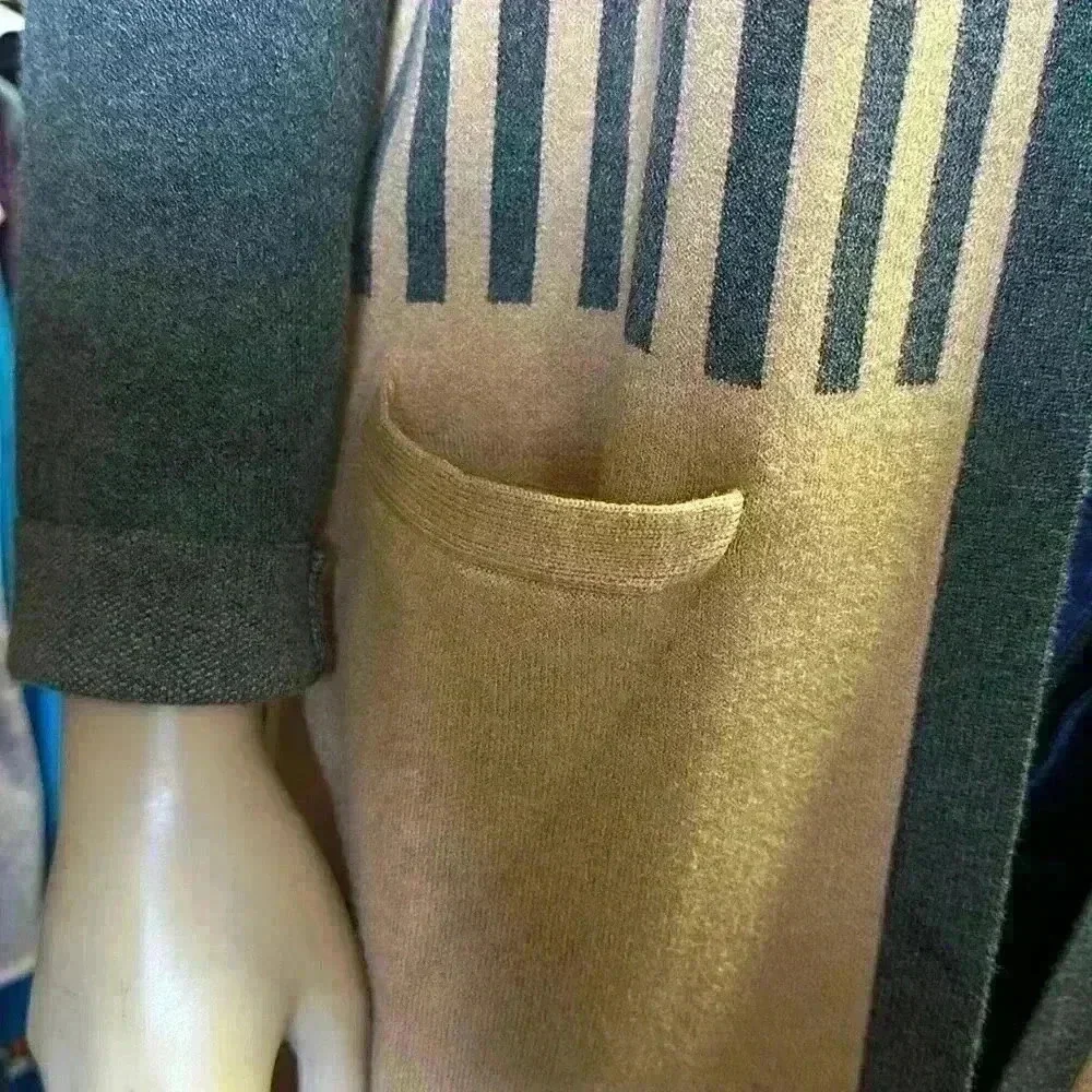 NWT Liz Claibourne women’s long caramel heather cardigan with pockets size M